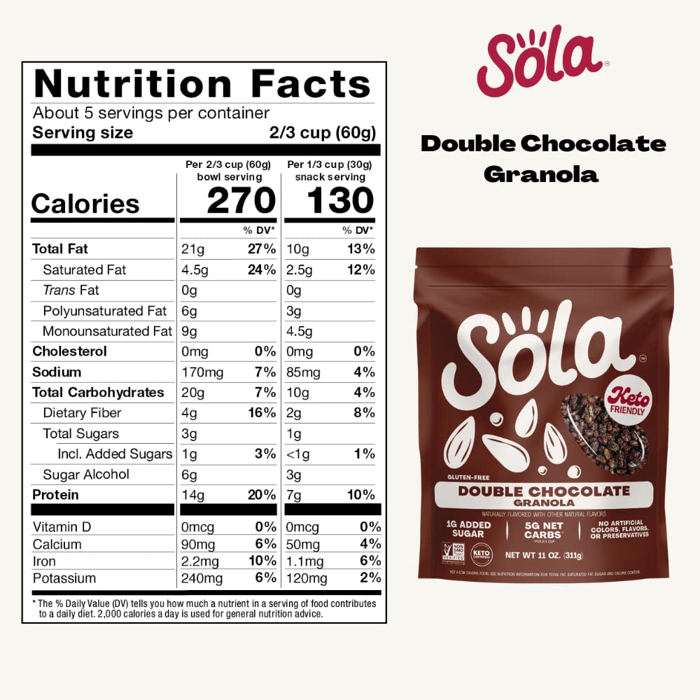 SOLA Double Chocolate Granola, 11 Ounce