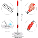 Mop and Bucket Set, 360° Spin Mop and Bucket with Wringer Set and 3 Microfiber Mop Refills, Stainless Steel 61" Extended Handle Spinning Mop Bucket