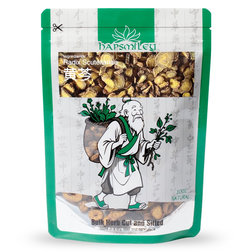 Hapsmiley Radix Scutellariae (Baikal Skullcap/Skullcap Root/??/Huang Qin) Dried Bulk Herbs - 3.5 oz (100g)