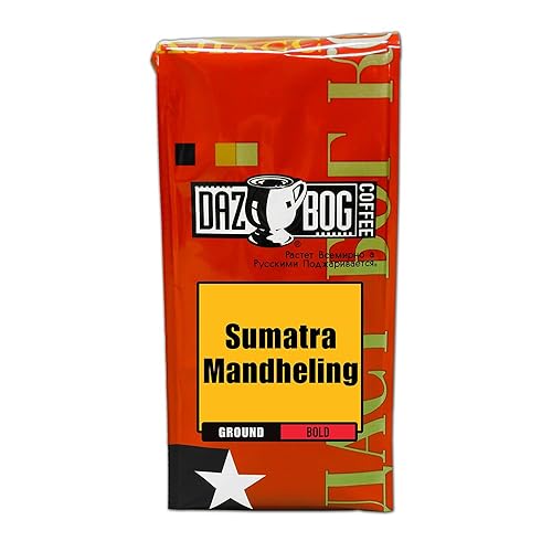 Dazbog Coffee Sumatra Single Origin Ground 11 oz. Strong, Sweet & Earthy Aroma Exotic, Heavily-Bodied Blend Smooth Finish Vacuum Sealed Freshness