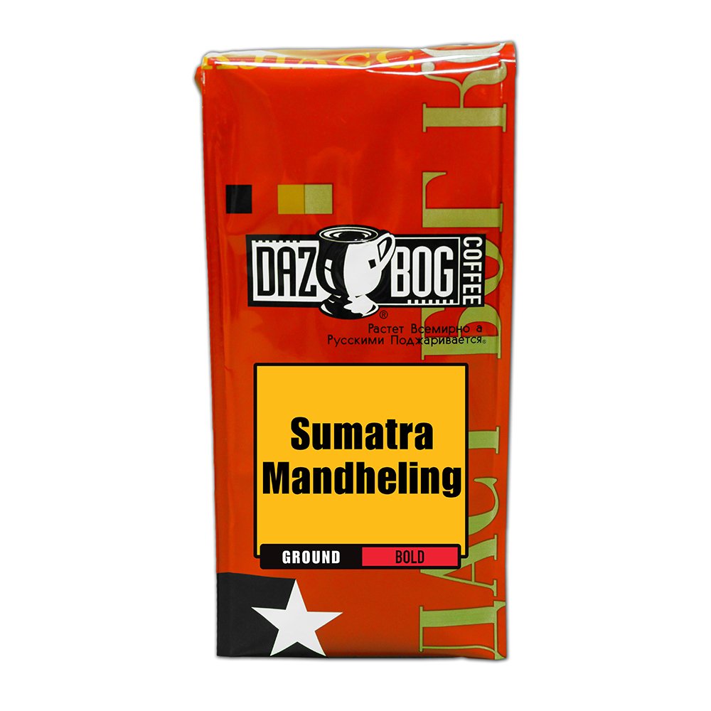 Dazbog Coffee Sumatra Single Origin Ground 11 oz. Strong, Sweet & Earthy Aroma Exotic, Heavily-Bodied Blend Smooth Finish Vacuum Sealed Freshness