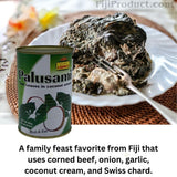 Palusami - (Pack Of 3 x 400g Can) A Taro Leaves in Coconut Cream, Tasty Meal - Heat & Eat Imported from Fiji FijiProduct.com