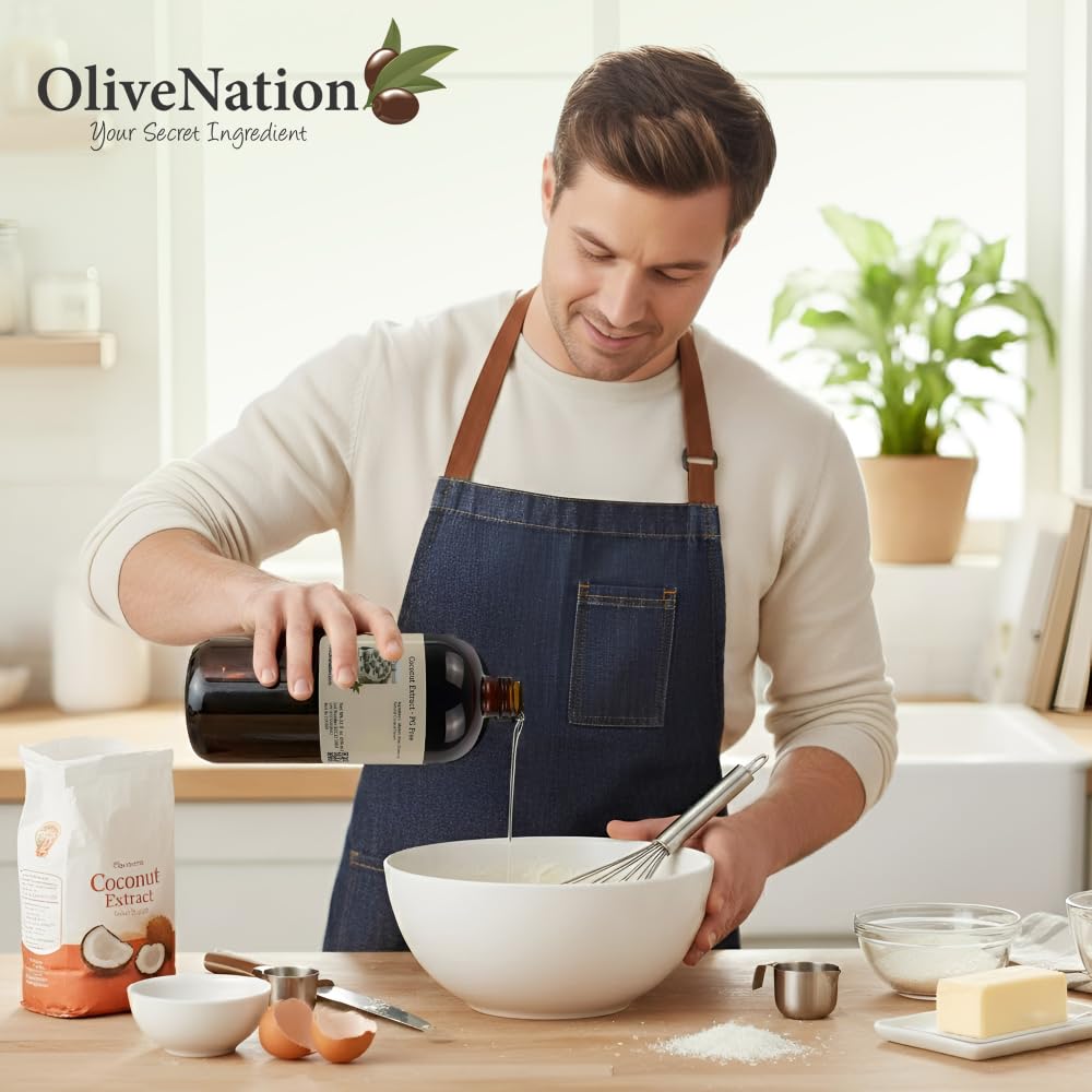 OliveNation Premium Coconut Extract - 32 ounces - Gluten free, Sugar free also bake and freeze-proof Perfect for Smoothie, iced lattes, puddings and i