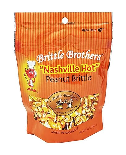 Brittle Brothers Nashville Hot Peanut Brittle - 5 oz Gift Bag - Gourmet Candy
