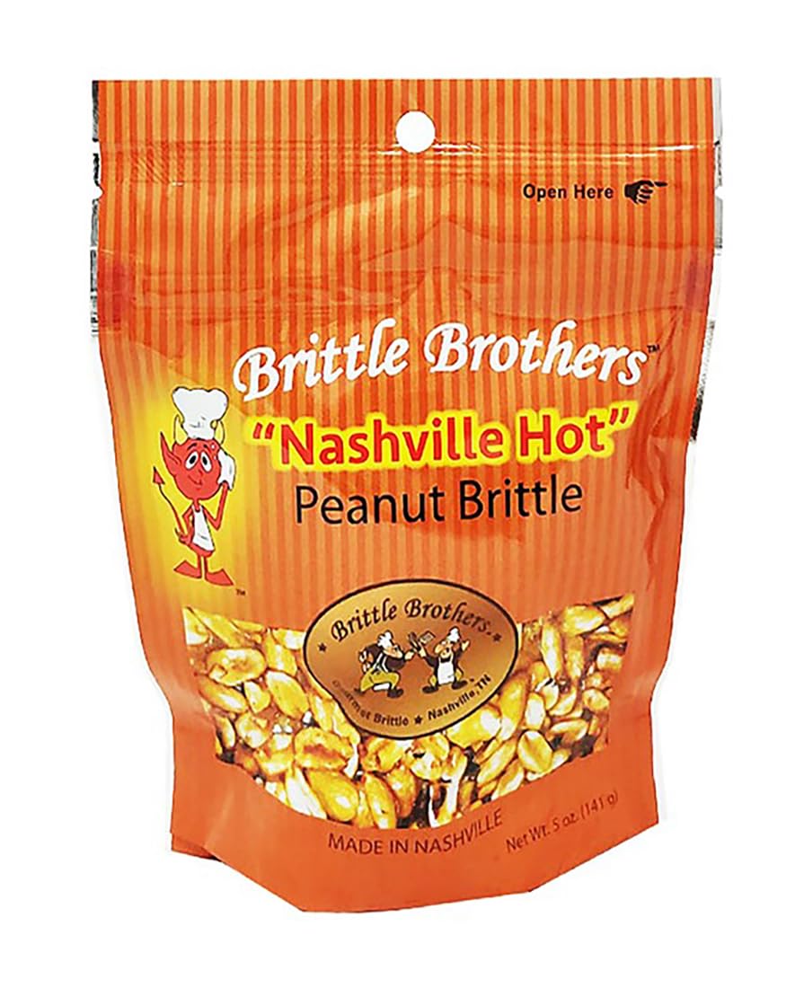 Brittle Brothers Nashville Hot Peanut Brittle - 5 oz Gift Bag - Gourmet Candy