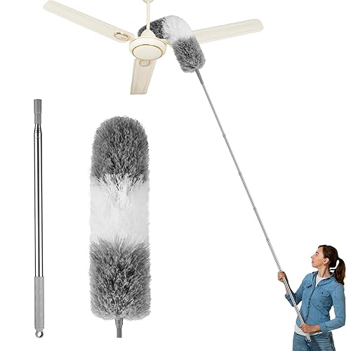 Dusters for Cleaning,Feather Duster with Extension Pole,Ceiling Fan Cleaner Duster,Long Duster Extended Handle,Blind Cleaner Dusting