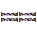 SNICKERS, Peanut Milk Chocolate Candy Bar, Full Size Bars1.07 oz each (4 full size bars)