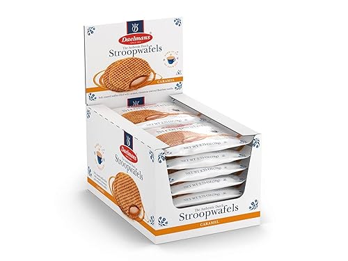 Daelmans Caramel Stroopwafels - Individually Wrapped Waffle Cookies, Sweet Snack for Coffee & Tea, Jumbo Size, Authentic Soft Toasted Dutch Waffles
