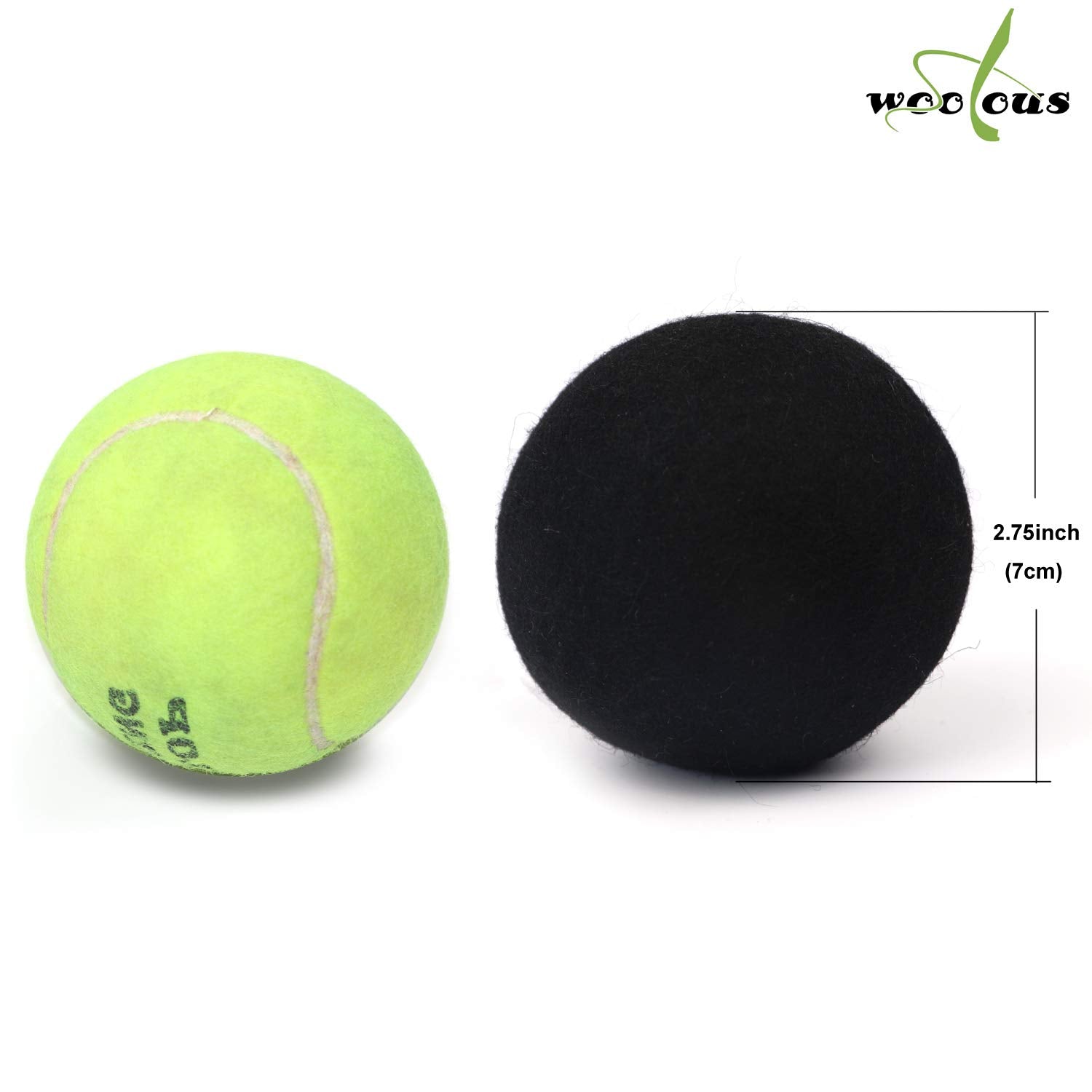 Woolous Black Dryer Balls, Natural Reusable New Zealand Eco Sheep Handmade XL Organic Wool Laundry Dryer Balls(XL,6pack)