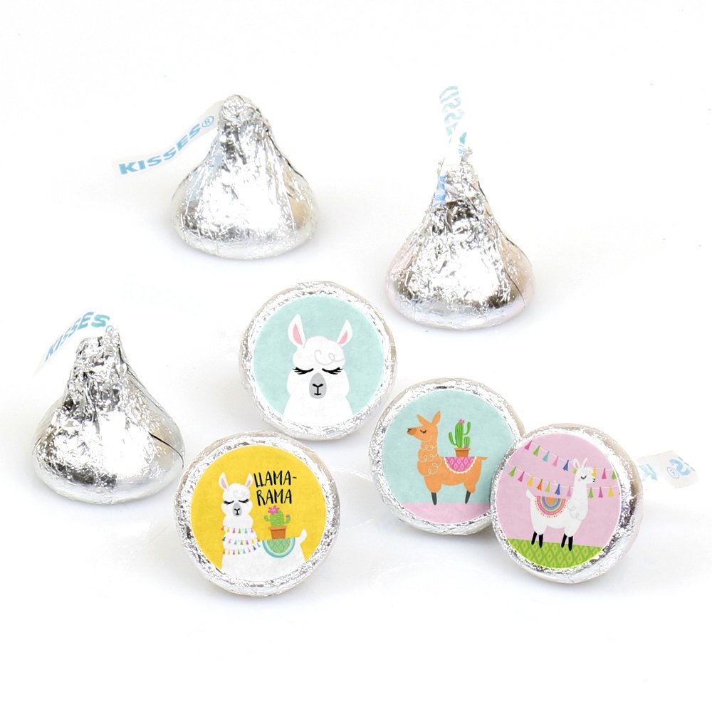 Whole Llama Fun - Llama Party Favors - Round Candy Stickers - 108pc