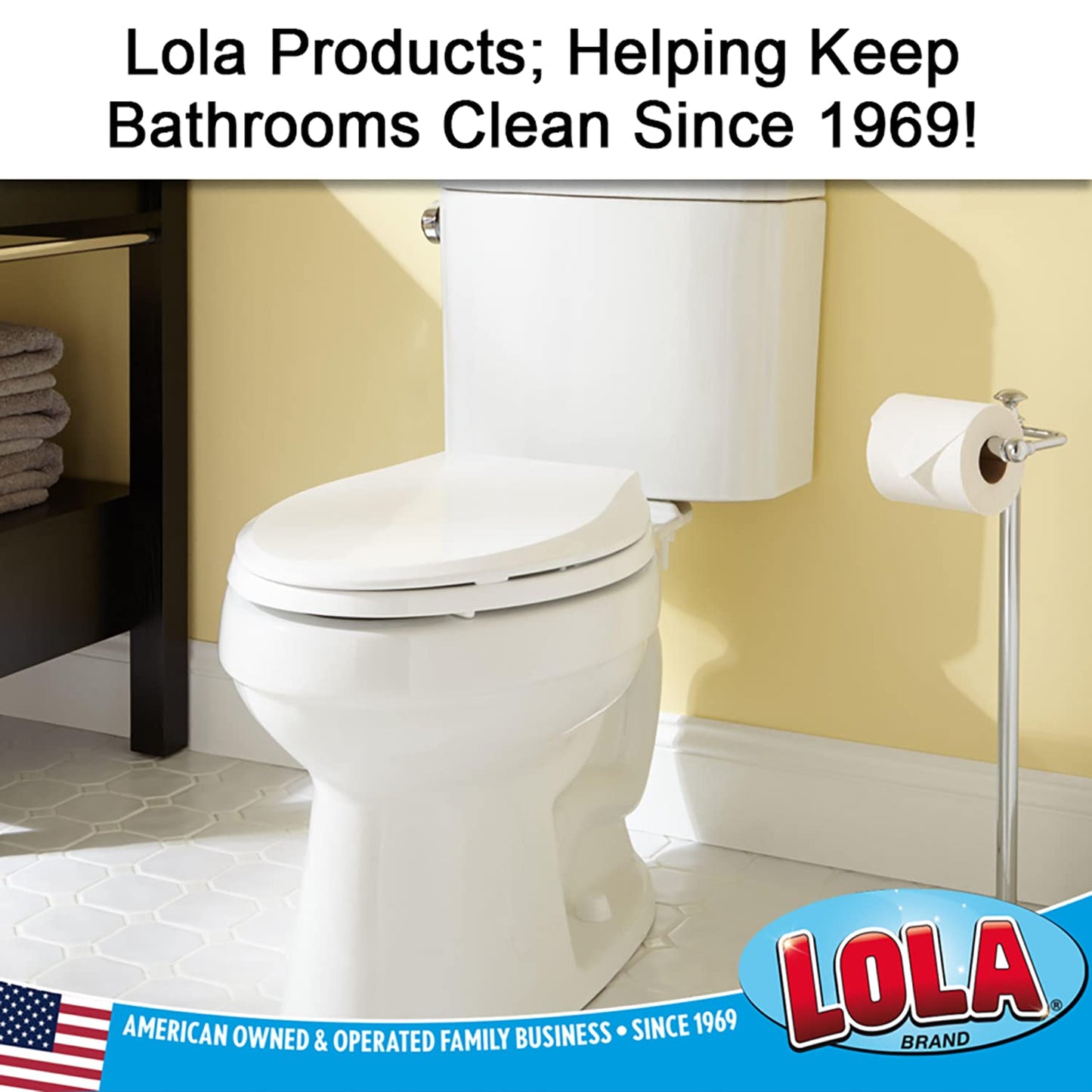 LOLA Classic Toilet Brush, Durable Fiber Stiff Bristles, Compact Size, Non-Scratch, Long-Lasting - 1 Pack