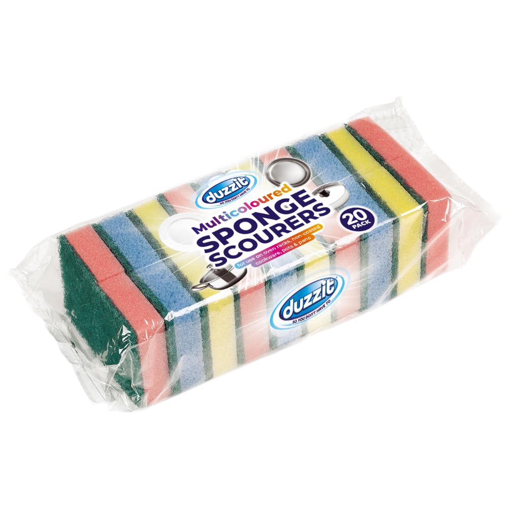 Duzzit Pack of 20 Sponge Scourer Washing Up Sponges