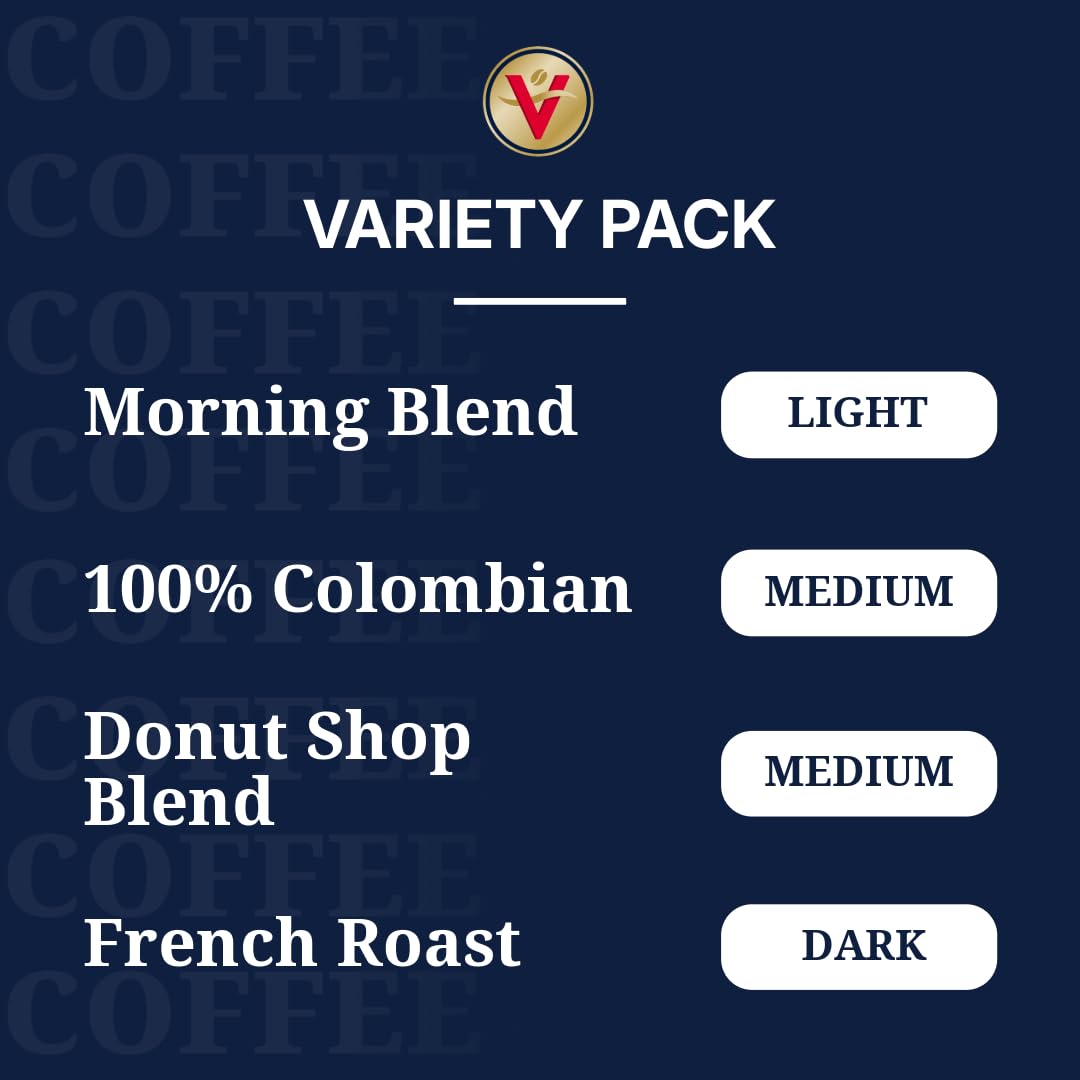Victor Allen's Coffee Variety Pack (Morning Blend, 100% Colombian, Donut Shop Blend, French Roast), 42 Count, Single Serve Coffee Pods for Keurig