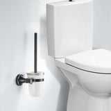 Black Bathroom Toilet Brush Holder Set Wall Mounted Bathroom Hardware Accessories,Oil Rubble Bronze