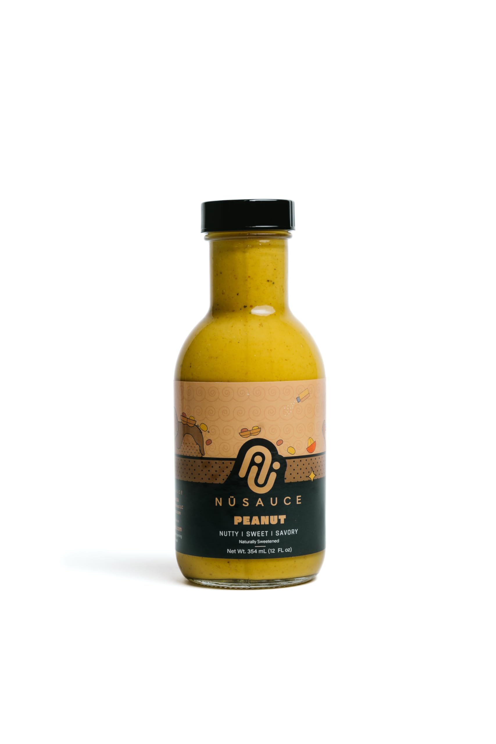 Peanut Sauce NuSauce - 12oz Bottle - Low Calorie with Premium Ingredients - Best for Stir-Fries & Satay