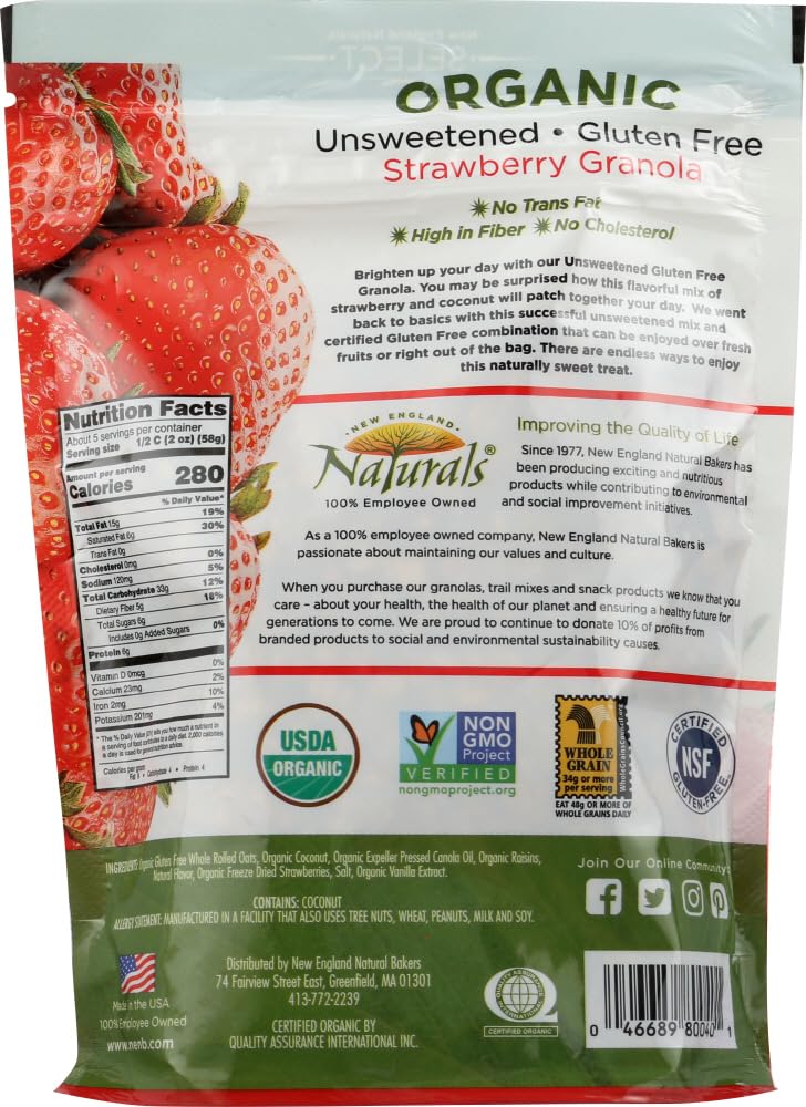 New England Naturals Granola,Og2,Strwbry,Unsw 11 Oz (Pack Of 6)6