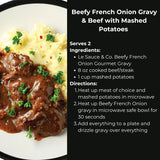 Le Sauce & Co. 4 serving Beefy French Onion Gourmet Gravy - Steak Sauce, Chicken Sauce, Dressing, Meats Prepared Foods, Pre-made Sauce for Chicken or
