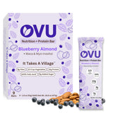 OVU Bar - Fertility, Pregnancy & Postpartum Nutrition Support for Women, Myo-Inositol, Folic Acid, Maca, High Protein, High Fiber, Blueberry Almond, 9