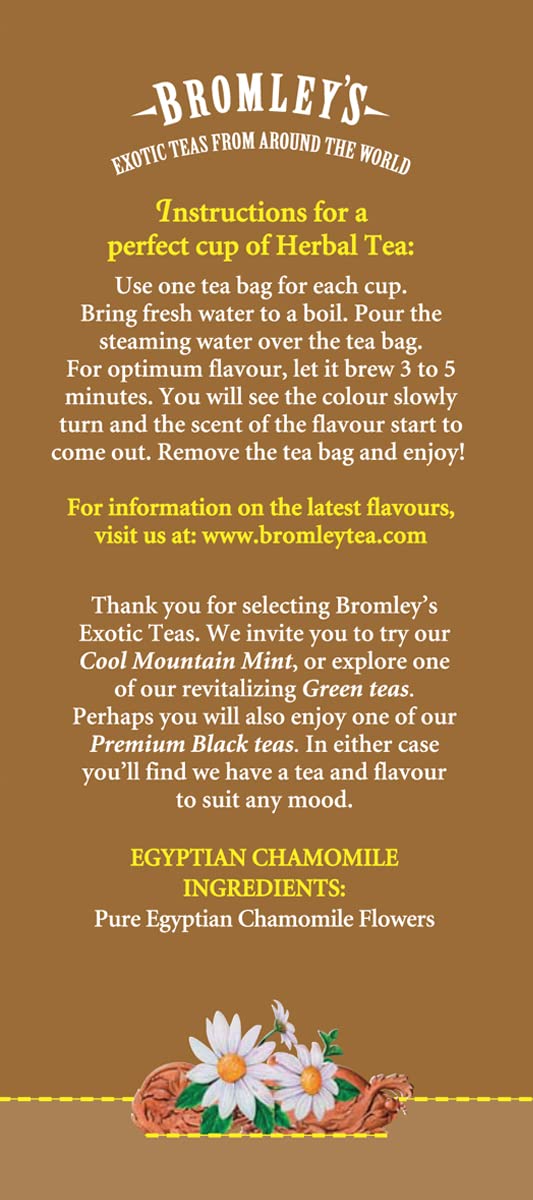 Bromley's Egyptian Chamomile Exotic Tea, 24 Count (Pack of 3)