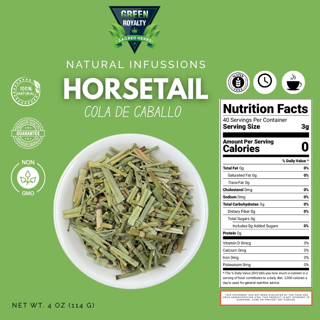 Cola de Caballo Herbal Tea - 4 oz (113 g) - 100% Natural Horsetail Loose Leaf Tea (Shave Grass) - Traditional Mexican Remedy - Caffeine-Free, Vegan