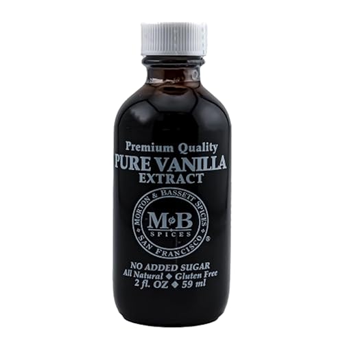 Morton & Bassett Pure Vanilla Extract, 2 fl oz - Non-GMO, Salt-Free, Ideal for Baking & Desserts