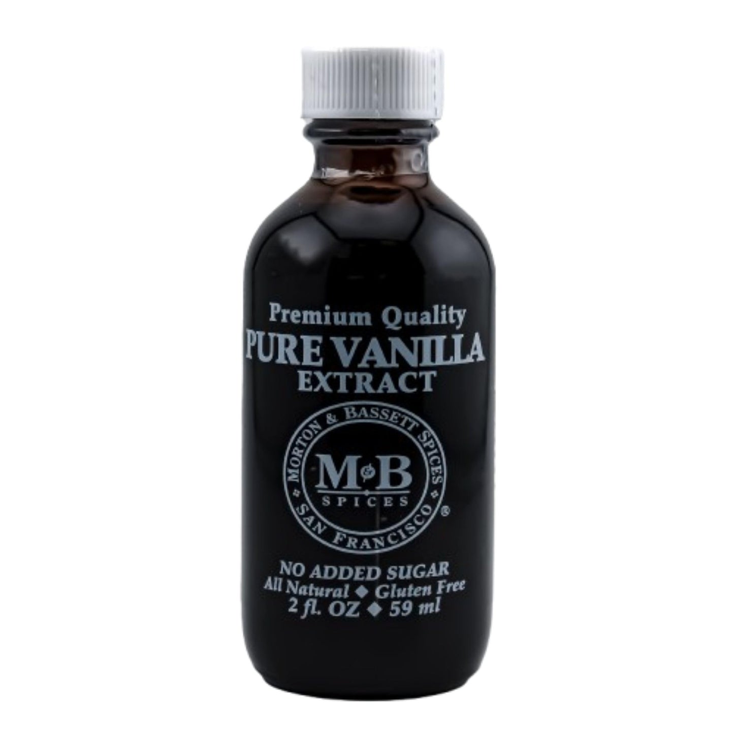 Morton & Bassett Pure Vanilla Extract, 2 fl oz - Non-GMO, Salt-Free, Ideal for Baking & Desserts