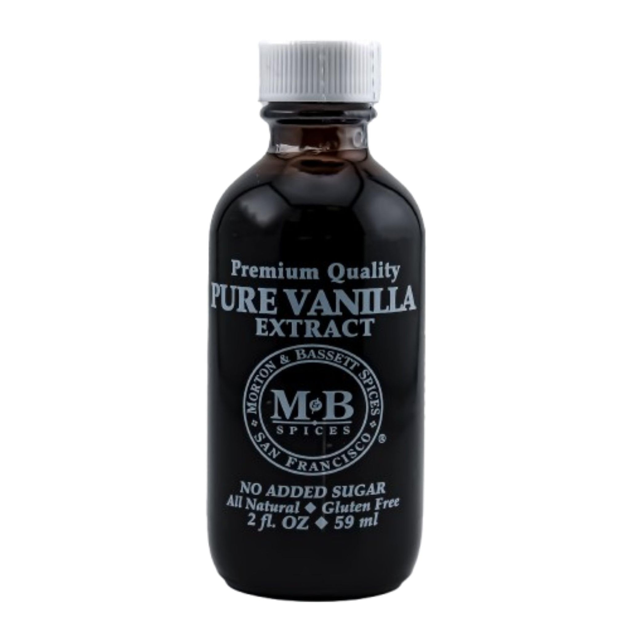 Morton & Bassett Pure Vanilla Extract, 2 fl oz - Non-GMO, Salt-Free, Ideal for Baking & Desserts