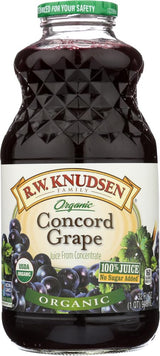 R.W. KNUDSEN, Juice, Og2, Concord Grape, Pack of 6, Size 32 FZ, (Gluten Free GMO Free 95%+ Organic)