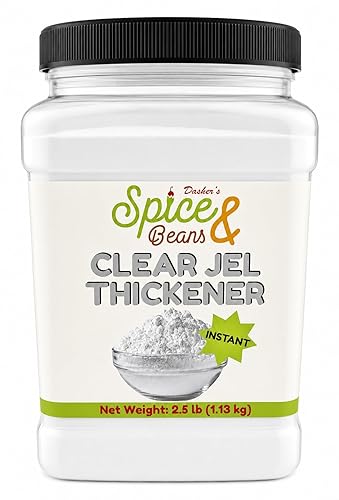 Instant Clear Jel Thickener | Food Starch for Pie Fillings, Sauces, Gravies, Puddings, Baking & Canning | By Dasher’s Spice & Beans | 2.5 lb Bulk