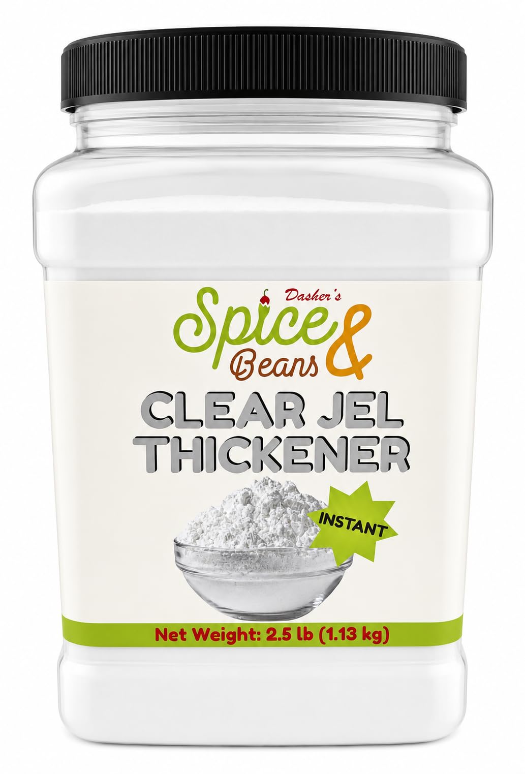 Instant Clear Jel Thickener | Food Starch for Pie Fillings, Sauces, Gravies, Puddings, Baking & Canning | By Dasher’s Spice & Beans | 2.5 lb Bulk