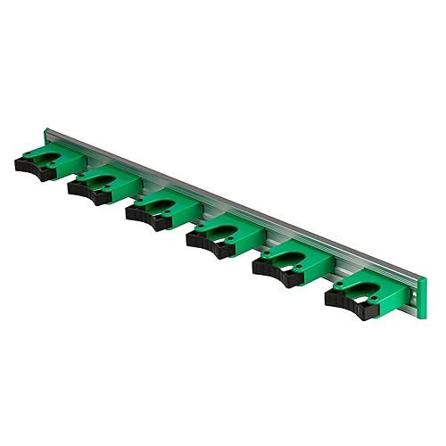 Unger Commercial Mop and Broom Holder Wall Mount (Case of 5) - Quick-Snap Mop, Tool & Pole Holders 28", Aluminum/Plastic, Ideal for Organizing