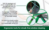 Unger Commercial Window Cleaning Kit - 3-in-1 Starter Set with 14" Squeegee, Microfiber Washer with T-Bar Handle & 3-Gallon Bucket - Complete Glass