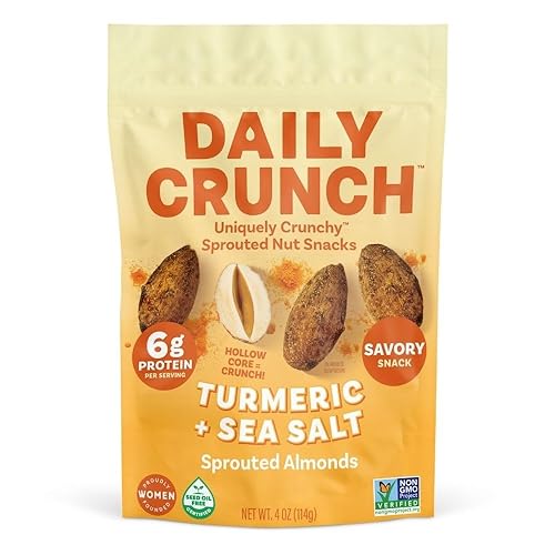 Daily Crunch, Almonds Sprouted Turmeric Sea Salt, 4 Ounce
