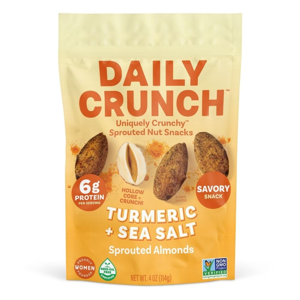 Daily Crunch, Almonds Sprouted Turmeric Sea Salt, 4 Ounce
