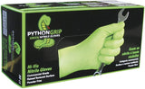 Python Grip Nitrile Gloves - 6MIL Diamond Textured - High Vis Green - Extra Large - Powder & Latex Free - 10 Boxes - 900 Gloves
