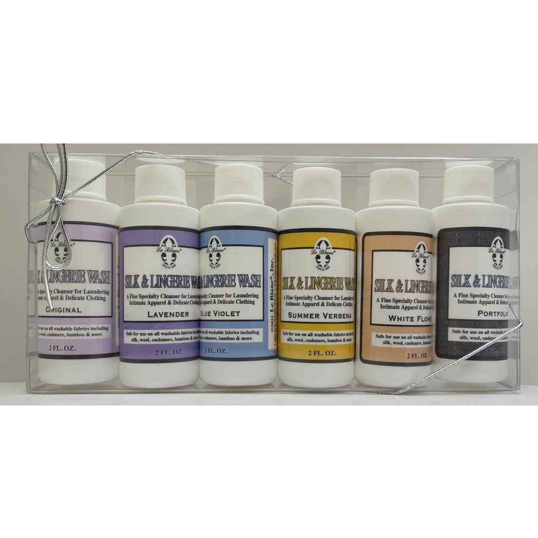 Le Blanc® Silk & Lingerie Wash Gift Set - Six 2 FL. OZ. Sample bottles of all Silk & Lingerie Wash Fragrances, One Pack