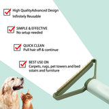 Pet Hair Remover Portable,Dual-Head Cleaner for Carpet, Car, and Fur?Carpet Cleaner?Reusable Lint Remover for Dogs and Cats,3 Color Options (Cyan)