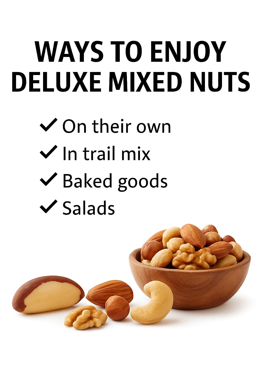 Foods Alive Organic Deluxe Mixed Nuts, 8oz, Kosher Blend of Premium Organic Cashews, Almonds, Walnuts, Pecans, Brazil Nuts