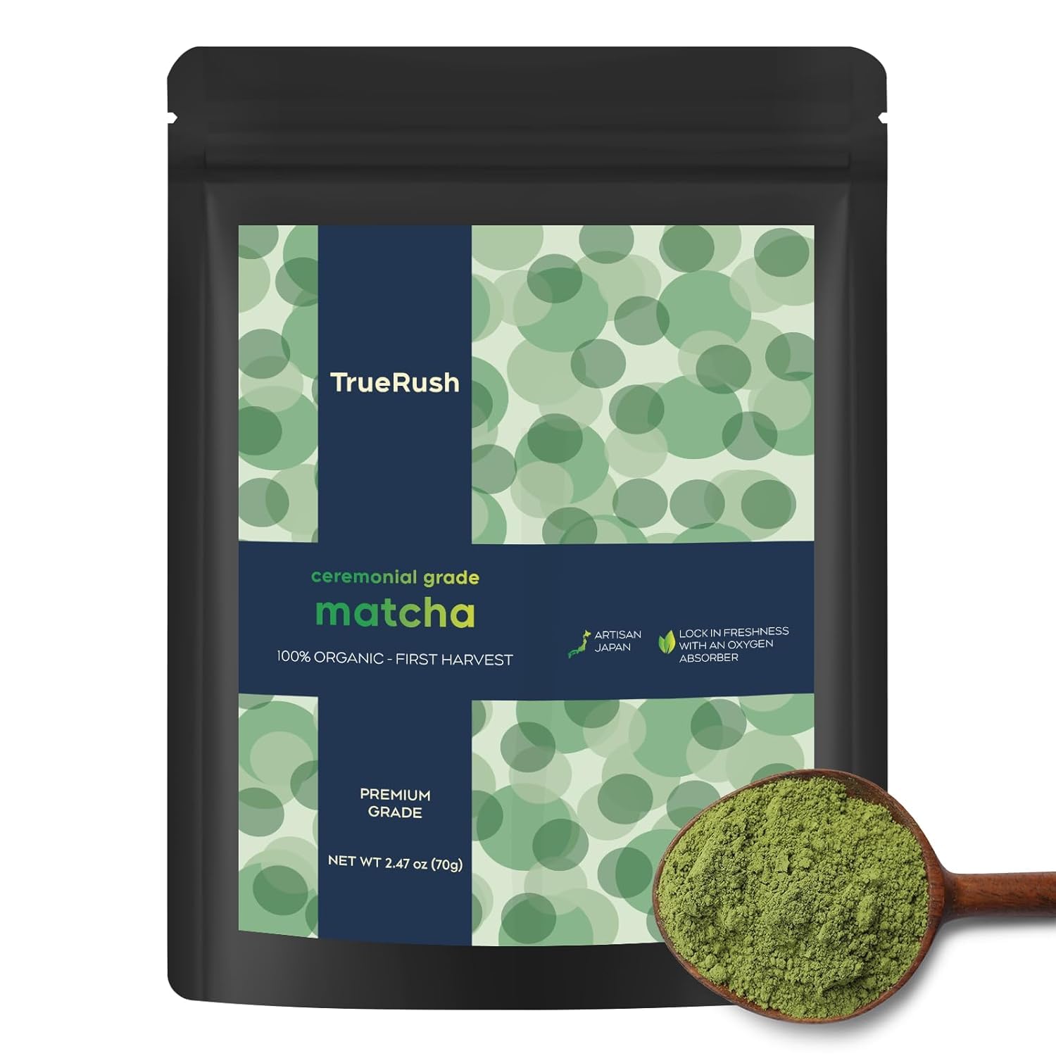 Peralpow Ceremonial Grade Matcha - Authentic Japanese First Harvest Ceremonial Blend Green Tea Powder from Uji, Kyoto (70g / 2.47oz)