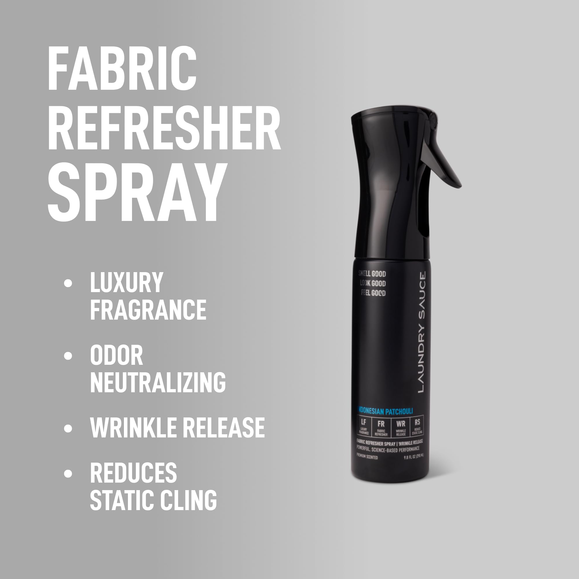 Laundry Sauce Fabric Refresher Spray Indonesian Patchouli, Odor-Fighting Fabric Refresher, Fragrance and Laundry Scent, 9.8 fl oz