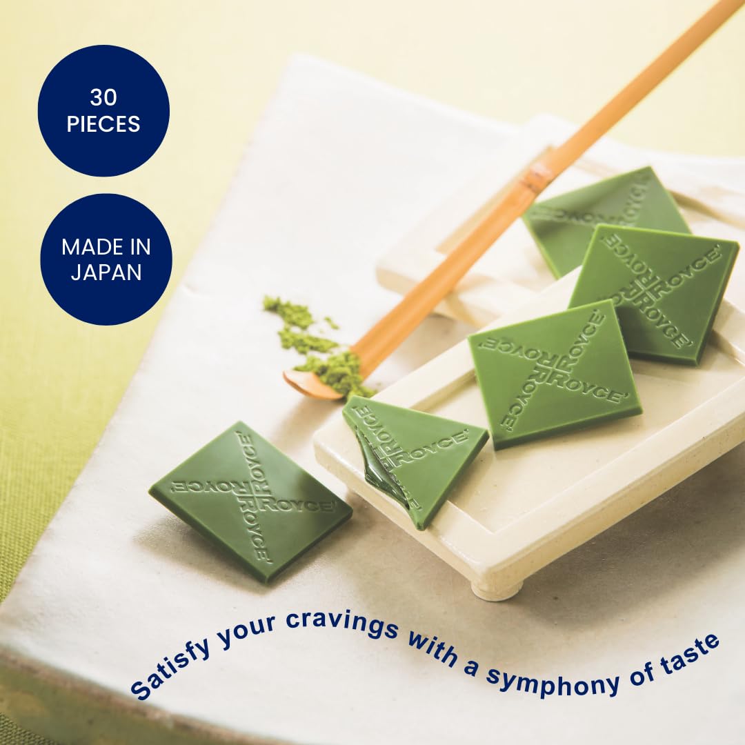 ROYCE Prafeuille Chocolat "Matcha"- Assortment of Green Tea Infused White Chocolate with Matcha Sauce Filling | Luxury Chocolate Gift Set | Japanese
