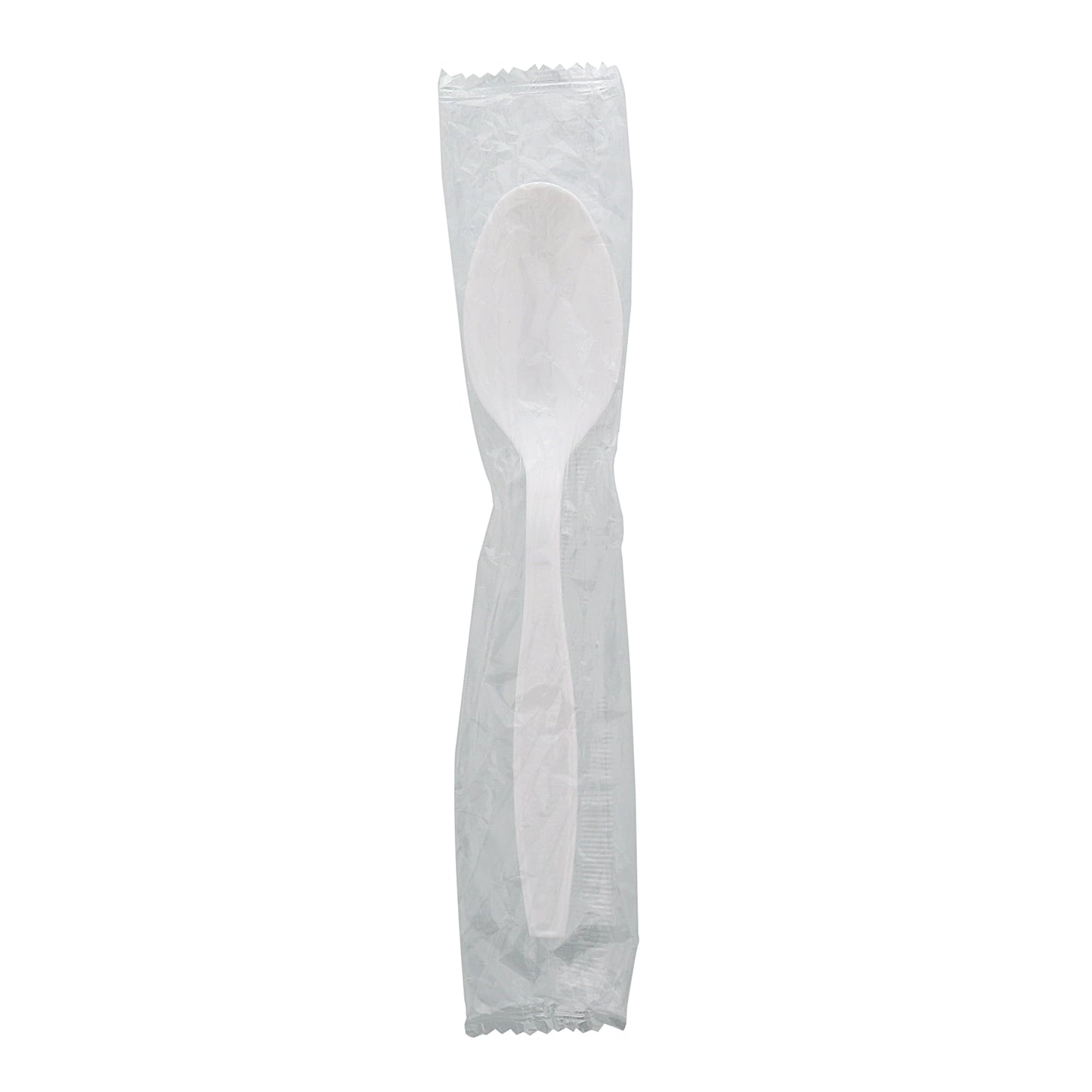 AmerCareRoyal Heavy Weight Individually Wrapped Disposable Polystyrene Plastic Teaspoons for Restaurants and Catering, White, Pack of 1000
