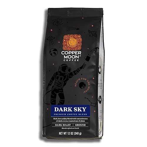 Copper Moon Dark Roast Ground Coffee, Dark Sky Blend, 12 Ounce Bag
