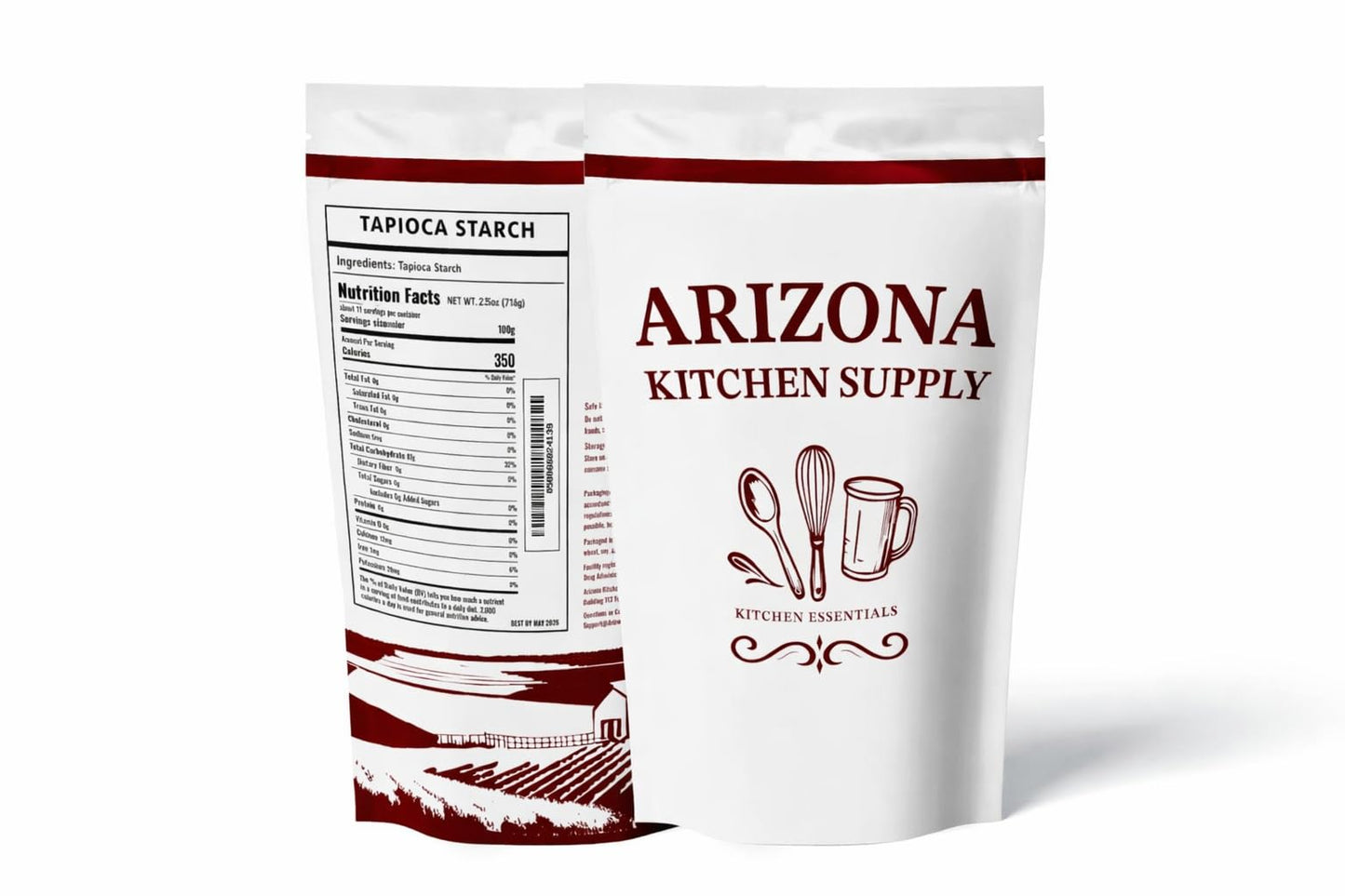 Arizona Kitchen Supply Tapioca Starch Powder, 2.5 lb (1.13 Kg) Resealable Stand-Up Pouch