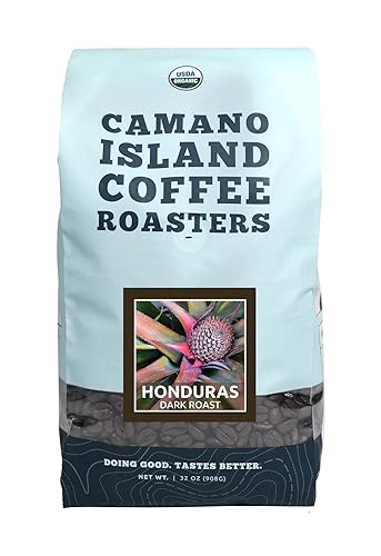 Camano Island Coffee Roasters - Honduras Dark Roast Coffee - Fresh Premium USDA Certified Organic, Shade Grown, Fair Trade, and Ethical