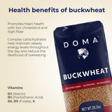 DOMA Hulled Toasted Buckwheat Groats (Kasha), Non-GMO, Gluten-Free, 3.5lb (2x1.76 lb, about 36 servings), Premium Whole Grain for Porridge, Side Dishes, Flour Milling, 5g Protein per Serving