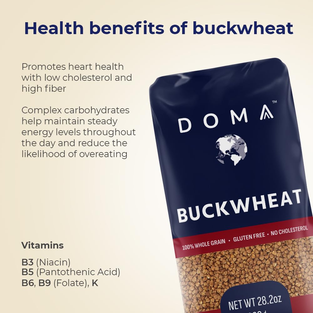 DOMA Hulled Toasted Buckwheat Groats (Kasha), Non-GMO, Gluten-Free, 3.5lb (2x1.76 lb, about 36 servings), Premium Whole Grain for Porridge, Side Dishes, Flour Milling, 5g Protein per Serving