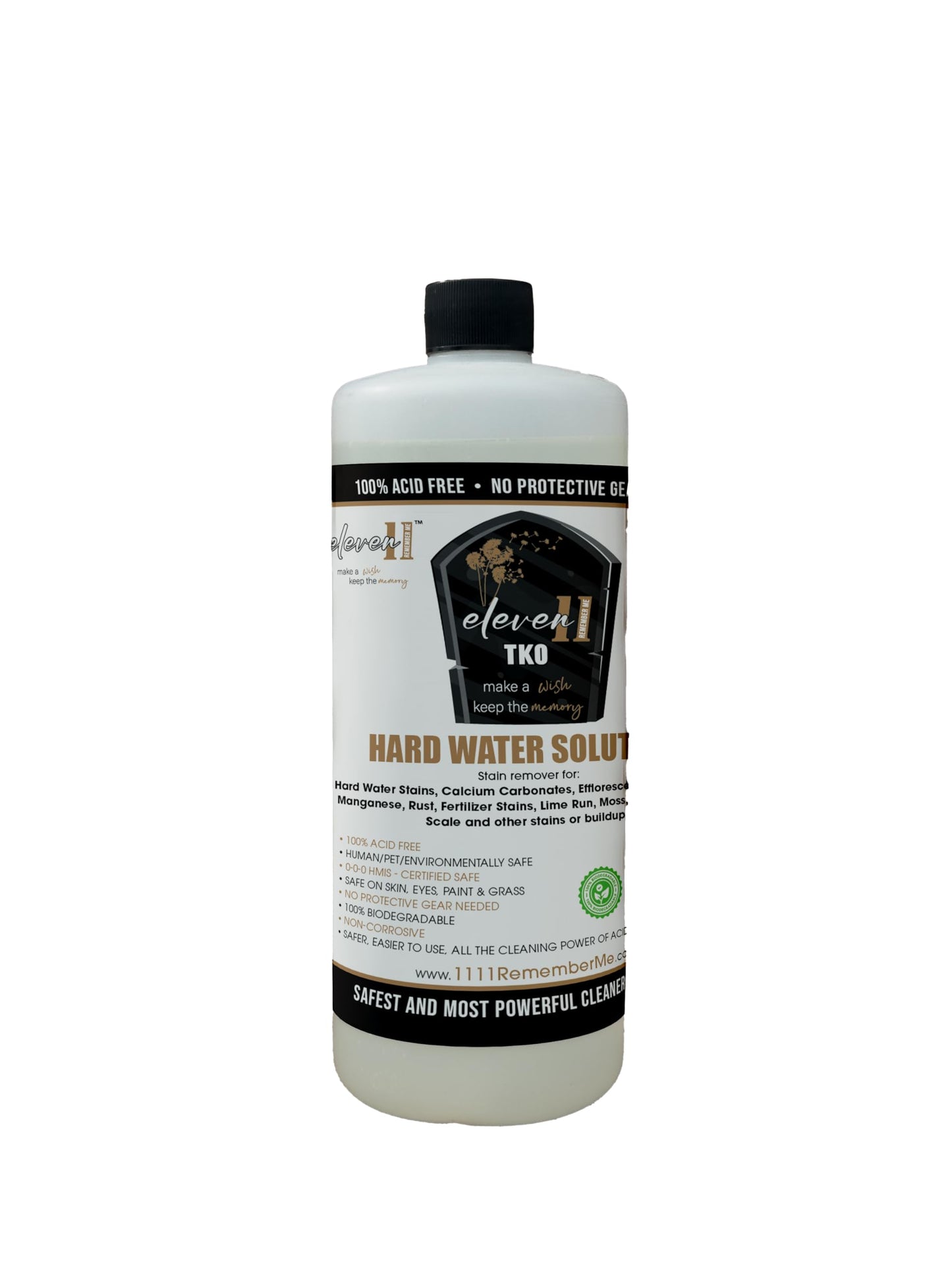 1111 TKO Headstone Cleaner - Safe, Powerful & Easy to Use - For Granite, Marble, Bronze, Concrete, Brick, Wood, Vinyl & More - Just Spray & Rinse