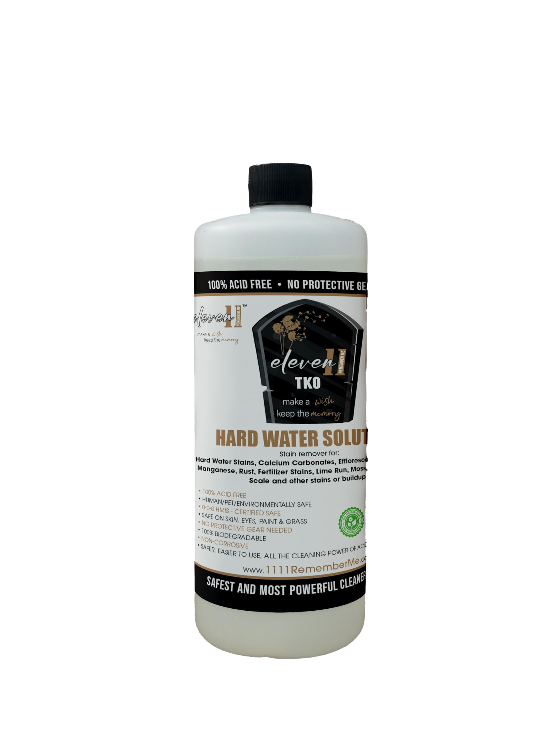 1111 TKO Headstone Cleaner - Safe, Powerful & Easy to Use - For Granite, Marble, Bronze, Concrete, Brick, Wood, Vinyl & More - Just Spray & Rinse