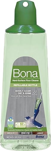 Bona Multi-Surface Hard Floor Cleaner Spray Mop Cartridge - 34 fl oz - Unscented - Refillable - Residue-Free Floor Cleaning Solution for Bona Spray